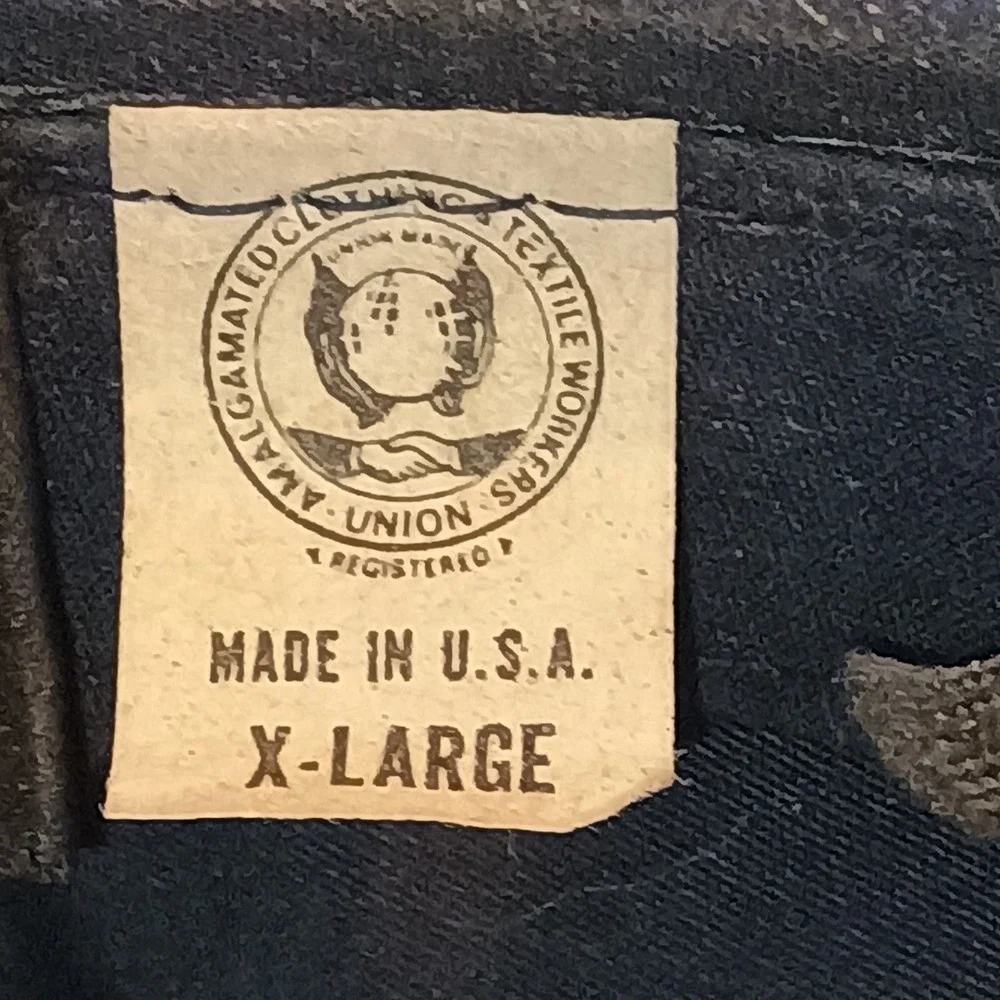 RARE Vtg Eddie Bauer XL Navy Seaman's‎ Cap w/ Snaps ACTWU Union Made in USA - Picture 3 of 8